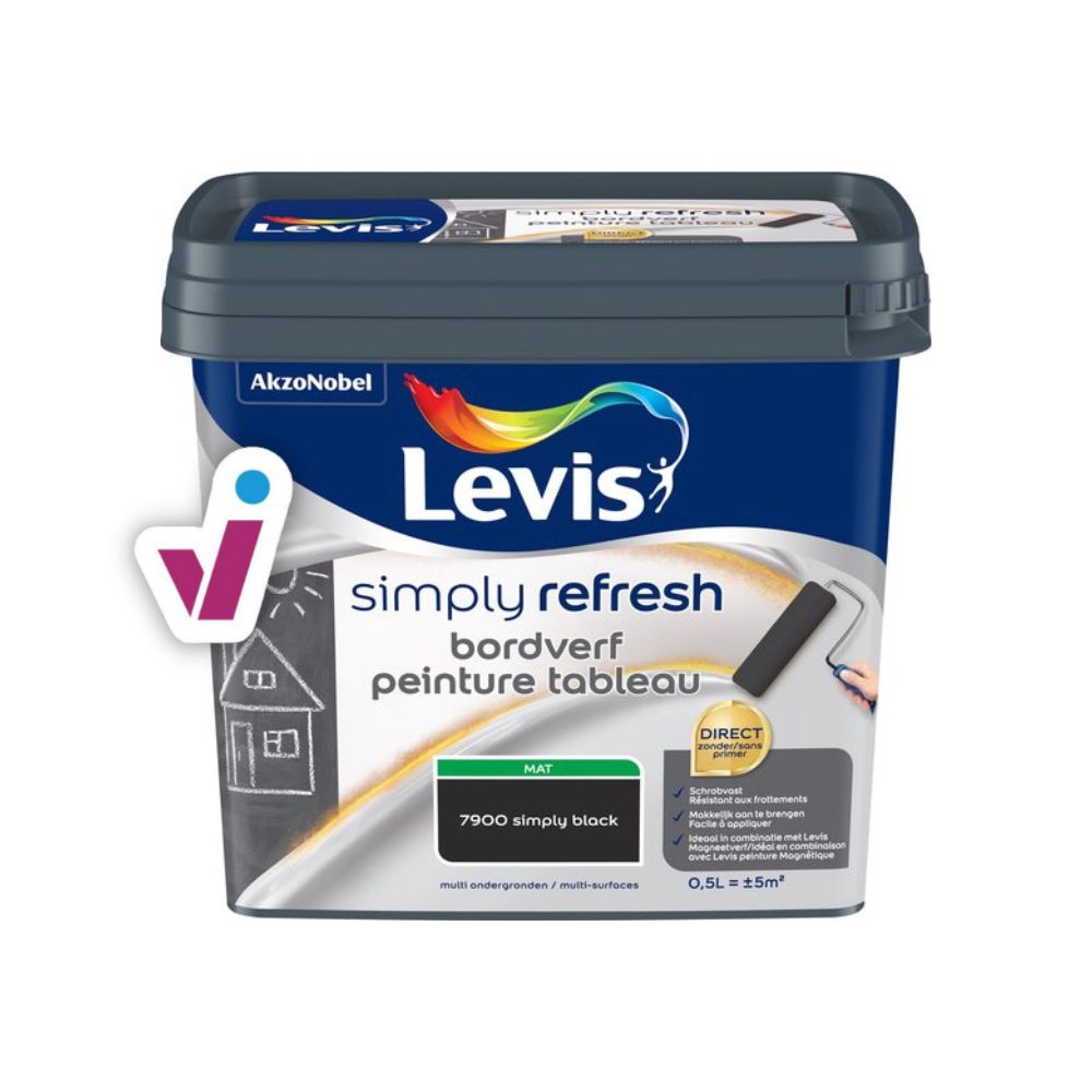 Peinture résistante à la chaleur Levis Noir mat 0,25 L.