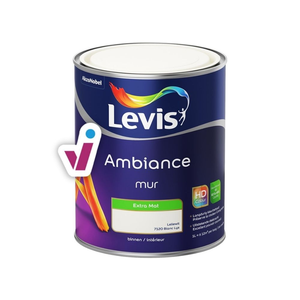 Peinture murale intérieur MUR blanche effet mat - 1 L - LEVIS