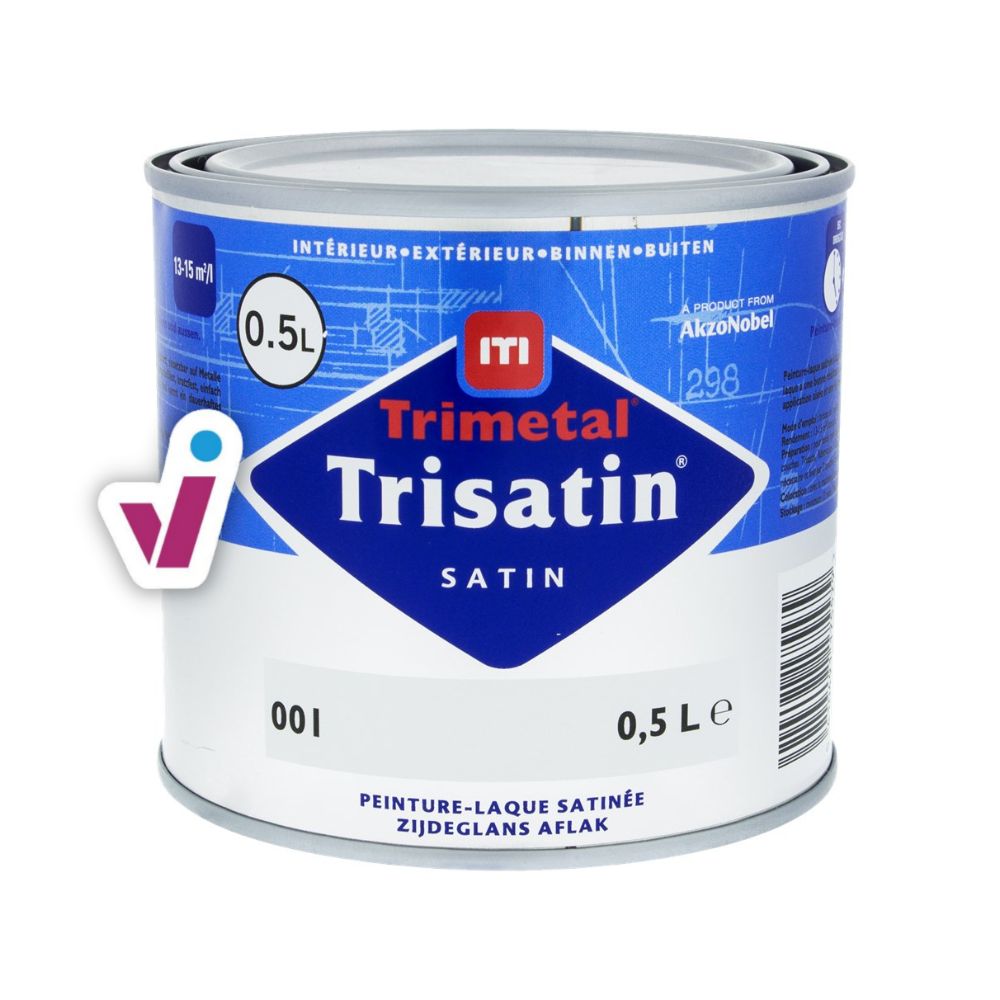 Trimetal Permacryl Satin - Peinture émail satiné brillant - Wit