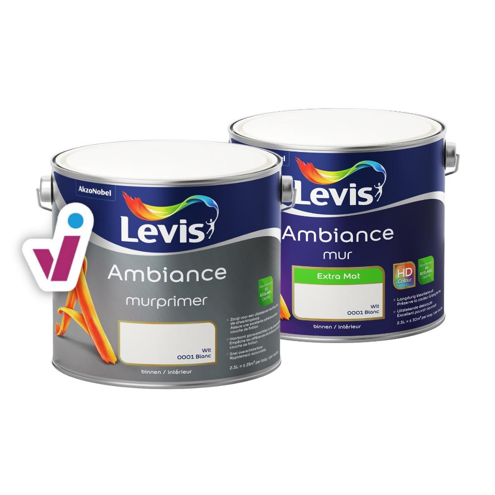 BUNDLE: Levis Ambiance Murprimer (White) + Mur Extra Mat
