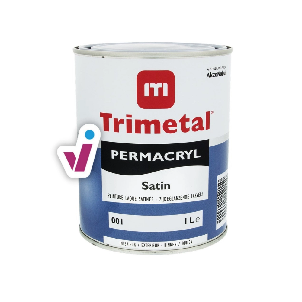 Trimetal Permacryl Satin - Peinture émail satiné brillant - Wit